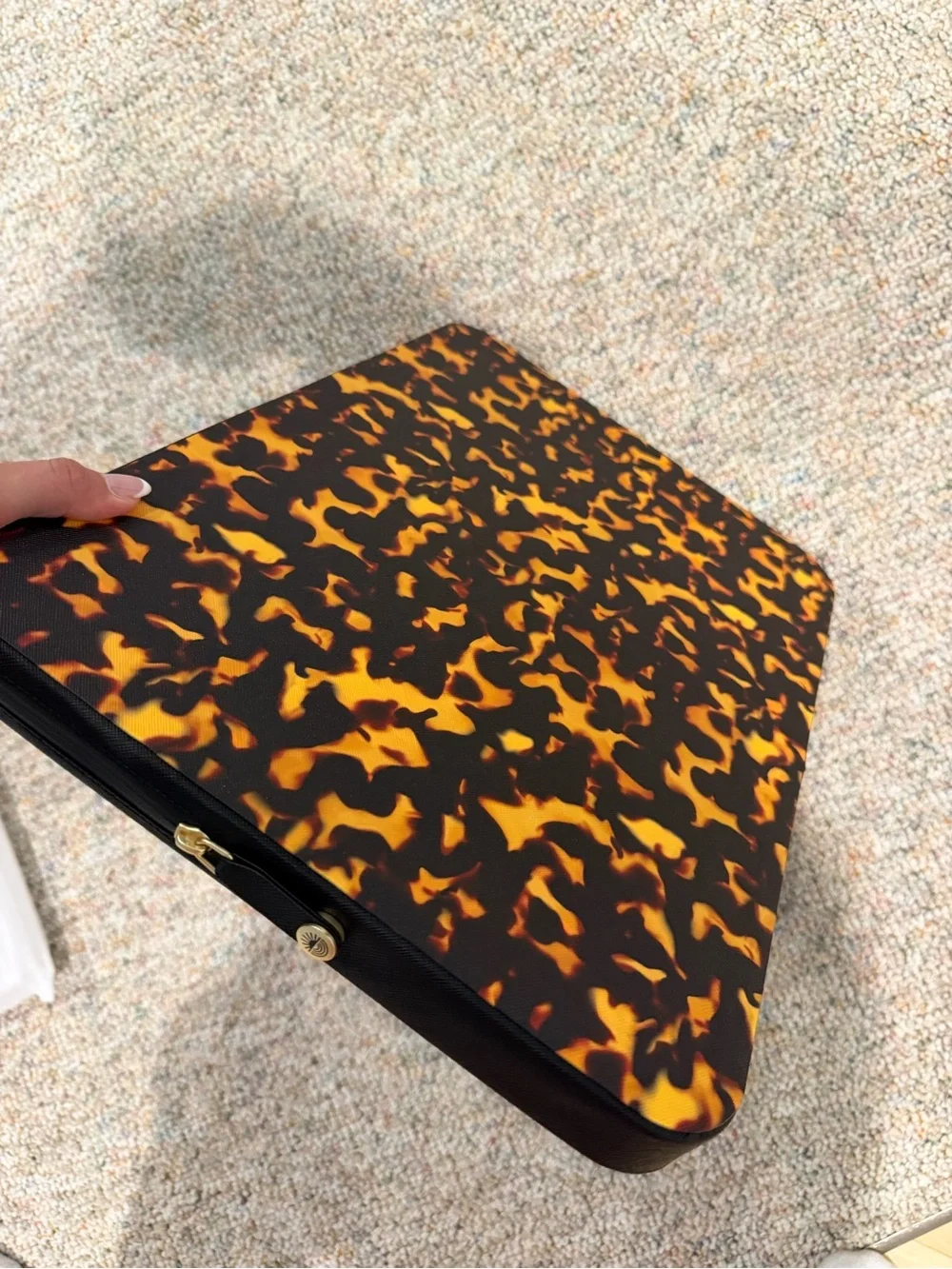 Casey Tortoiseshell Pattern Apple 16” Laptop Sleeve  - Black & Brown